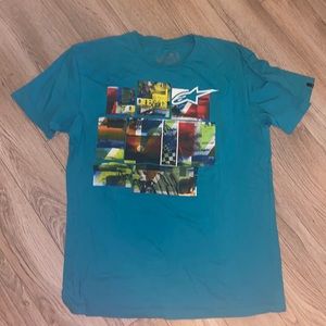 Men’s Alpinestars large slim fit bright blue t-shirt